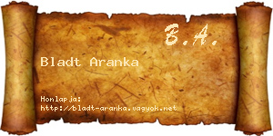 Bladt Aranka névjegykártya